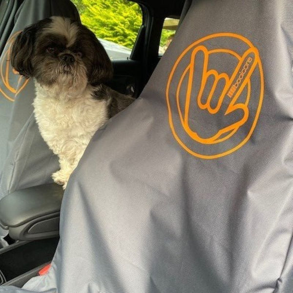 grey booicore universal waterproof car and van front seat covers to protect your seats after riding, swimming or other outdoor adventure