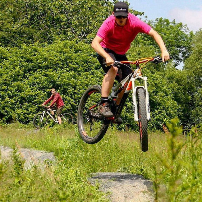 man on a mountain bike
