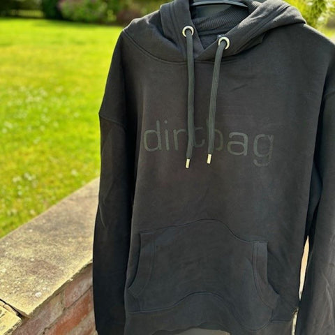 black on black organic cotton hoodie