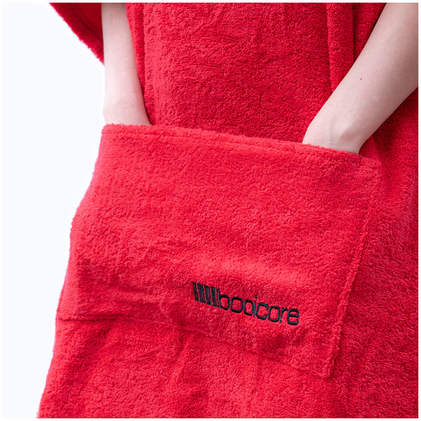Red Cotton Changing Robe with pocket
