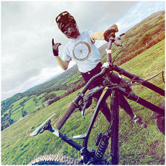 Grey Blue cotton t-shirt sportswear in outdoor adventure